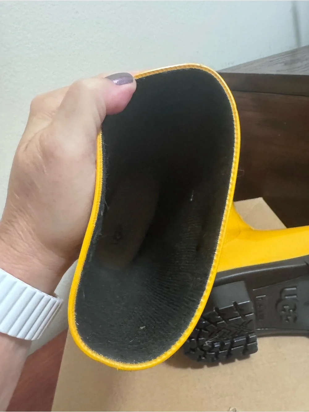 UGG Women's Yellow Gloss Rain Boots